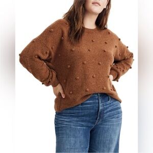 Madewell M Brockton Bobble Sweater Camel Brown/Heather Cider